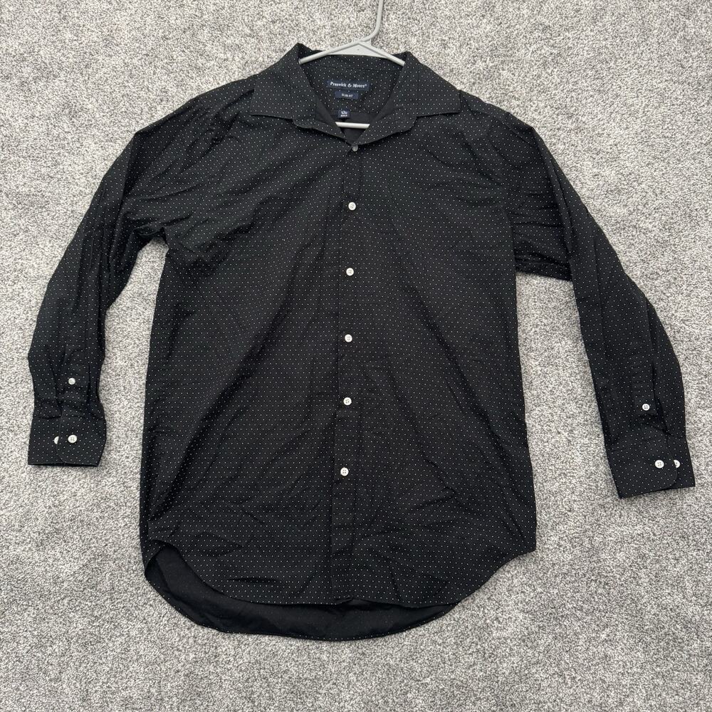 Preswick & Moore Button Up Shirt Men Large 16 16.5 Slim Fit Preppy Dotted Dapper